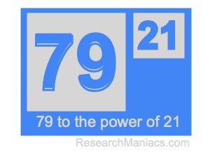 79 to the power of 21