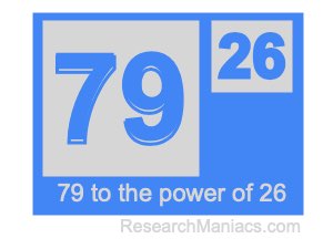 79 to the power of 26