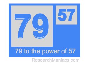 79 to the power of 57