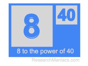 8 to the power of 40