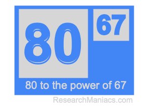 80 to the power of 67