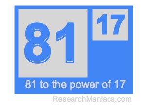 81 to the power of 17