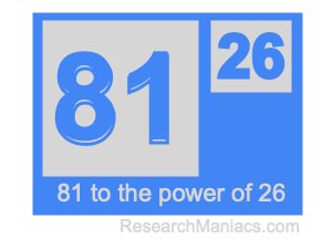 81 to the power of 26