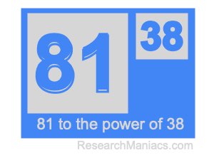 81 to the power of 38