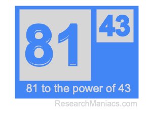 81 to the power of 43