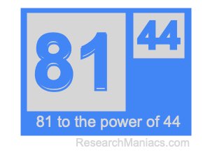 81 to the power of 44