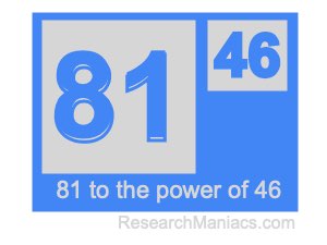 81 to the power of 46