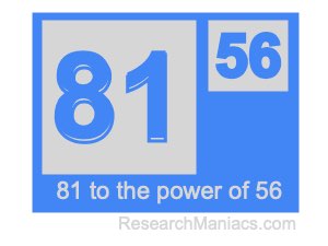 81 to the power of 56