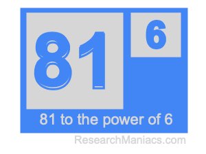 81 to the power of 6