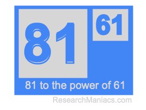 81 to the power of 61