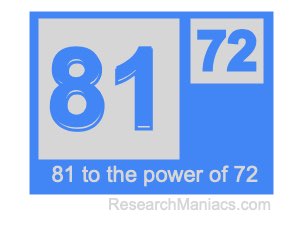 81 to the power of 72
