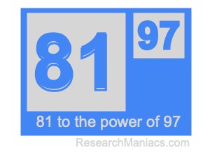 81 to the power of 97