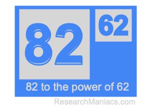 82 to the power of 62