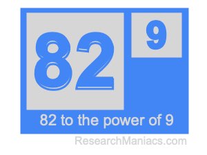 82 to the power of 9