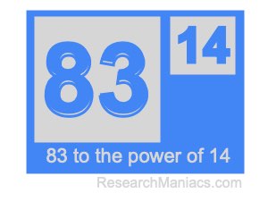83 to the power of 14