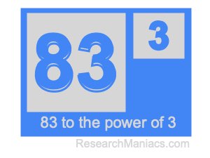 83 to the power of 3