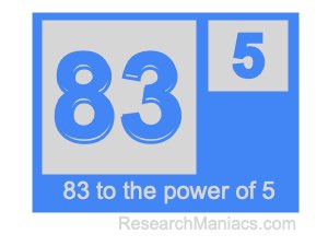83 to the power of 5