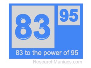 83 to the power of 95