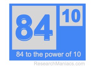 84 to the power of 10