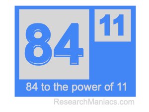 84 to the power of 11