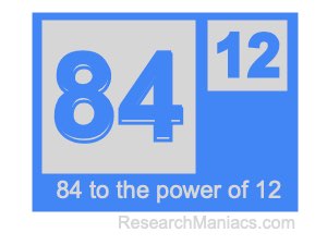 84 to the power of 12