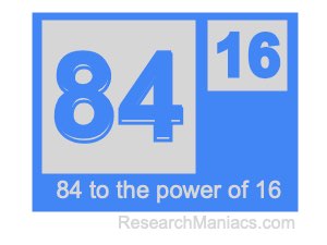 84 to the power of 16
