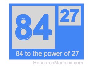 84 to the power of 27