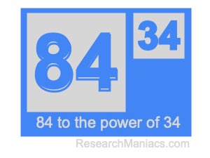 84 to the power of 34