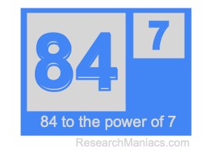84 to the power of 7