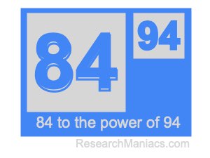 84 to the power of 94