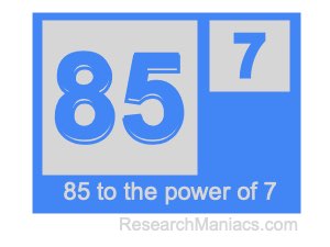 85 to the power of 7