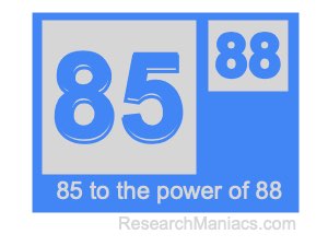 85 to the power of 88