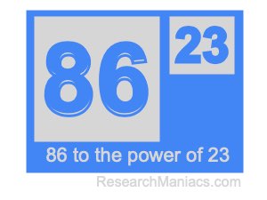 86 to the power of 23