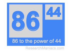 86 to the power of 44
