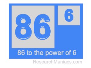 86 to the power of 6