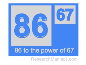 86 to the power of 67