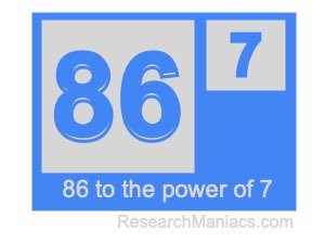 86 to the power of 7