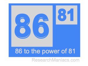 86 to the power of 81