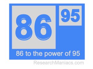 86 to the power of 95