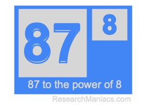 87 to the power of 8