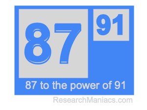 87 to the power of 91