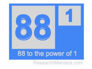 88 to the power of 1