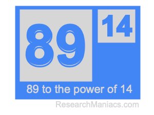 89 to the power of 14