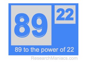 89 to the power of 22