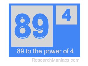 89 to the power of 4