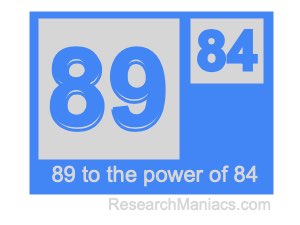 89 to the power of 84