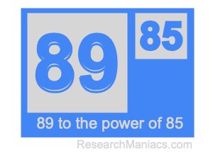 89 to the power of 85