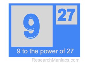 9 to the power of 27