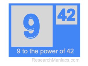 9 to the power of 42