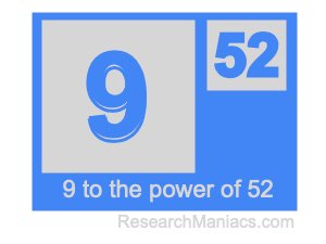 9 to the power of 52